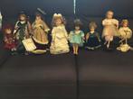Lot de 8 poupées hauteur de 30 a 50 cm en porcelaines, Comme neuf, Enlèvement