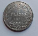 Frankrijk 5 francs 1847 A zilver, Enlèvement ou Envoi, Monnaie en vrac, Argent, France