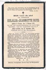 Bp. Buys Eulalia. ° Hamme 1857 † Hamme 1896, Verzamelen, Ophalen of Verzenden, Bidprentje