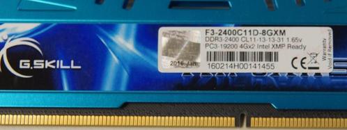 Ram DDR3 2400Mhz G.Skill F3-19200 CL11D-8GXM, Computers en Software, RAM geheugen, Gebruikt, Desktop, 16 GB, DDR3, Ophalen