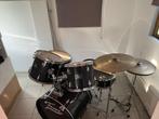 Fame junior complete drumkit, black with Evans drum heads, Ophalen, Gebruikt, Overige soorten