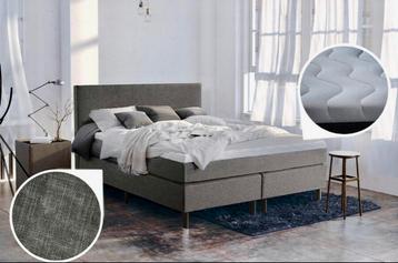 Boxspring double anthracite (180x20cm), Neuf, Queen size, Enlèvement, 180 cm