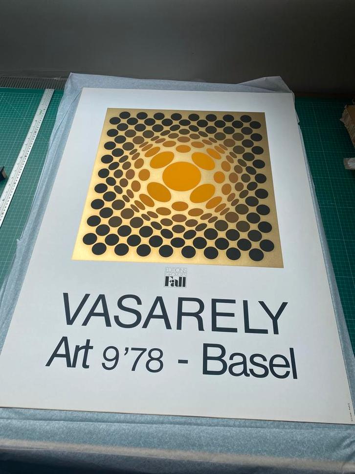 Originele poster 78 voor de goudtentoonstelling van Vasarely, Verzamelen, Posters, Zo goed als nieuw, Overige onderwerpen, A1 t/m A3