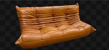 Togo 3 zit brown leather  beschikbaar voor biedingen