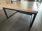 eikenhouten salontafel met stalen onderstel, Enlèvement, Comme neuf