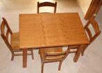 Belle table et 4 chaises en chêne massif., Huis en Inrichting, Ophalen, Gebruikt, Overige kleuren, 75 cm of meer