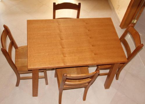 Belle table et 4 chaises en chêne massif., Huis en Inrichting, Keuken | Keukenelementen, Gebruikt, Minder dan 100 cm, 50 tot 100 cm