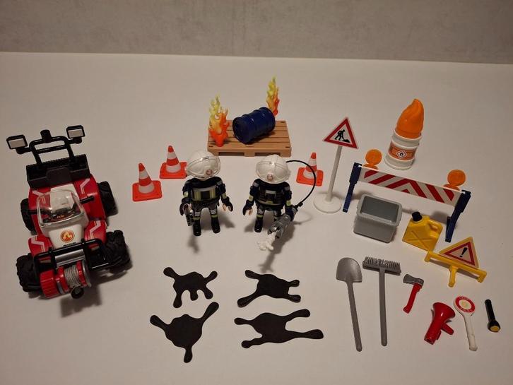 Playmobil 9486 - brandweer - quad - werkplaats, Kinderen en Baby's, Speelgoed | Playmobil, Zo goed als nieuw, Complete set, Ophalen of Verzenden
