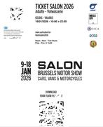 ticket autosalon 2026 brux - - - val tous les jours - - -