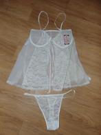 Setje in kant maat L/XL nieuw, Vêtements | Femmes, Sous-vêtements & Lingerie, Enlèvement ou Envoi, Blanc, Ensemble