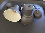 2 moderne Ikea hanglampen - antraciet, Maison & Meubles, Moins de 50 cm, Comme neuf, Enlèvement, Métal