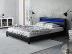 Bed + matras, 140x200, zwart, Huis en Inrichting, Slaapkamer | Bedden, Ophalen, Gebruikt, Zwart