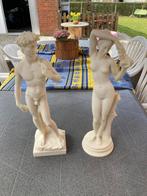 2 beelden man en vrouw, Antiek en Kunst, Kunst | Beelden en Houtsnijwerken, Ophalen
