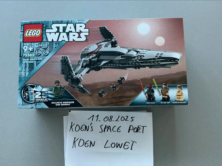 Lego Star Wars 75383 Darth Maul’s Sith Infiltrator, Kinderen en Baby's, Speelgoed | Duplo en Lego, Nieuw, Lego, Complete set, Ophalen of Verzenden