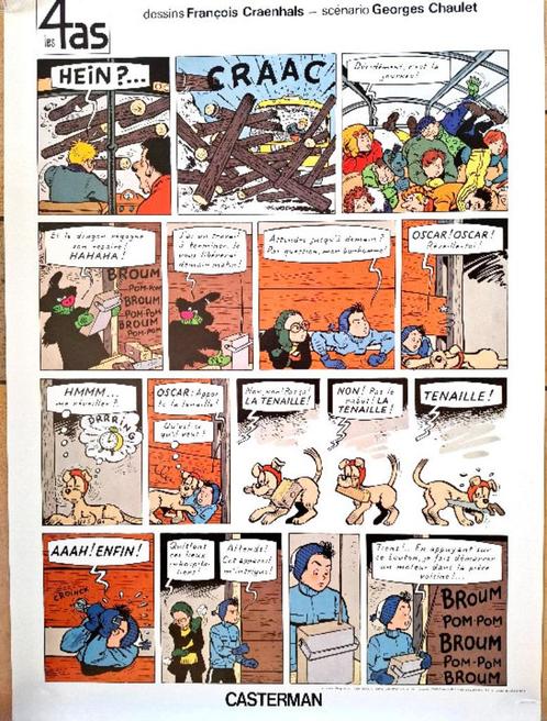 Poster ❖ Les 4 AS ❖ Craenhals  ~ Format: 70x50 cm, Verzamelen, Posters, Nieuw, Reclame, Ophalen of Verzenden