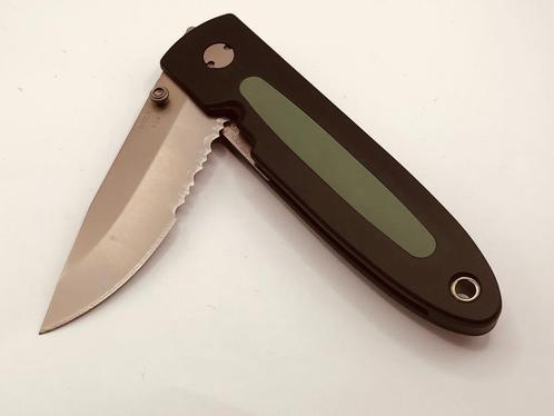 Buck 180 Crosslock Green 1994 vintage pocket knife Single bl, Caravans en Kamperen, Kampeergereedschap, Nieuw, Ophalen of Verzenden