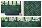 Groene badkamertegels - badkamer tegels groen - 7,5x30 cm, Doe-het-zelf en Bouw, Tegels, Verzenden, Nieuw, Minder dan 20 cm, 20 tot 40 cm