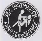 Sex Instructor stoffen opstrijk patch embleem #1, Collections, Collections Autre, Envoi, Neuf