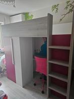 Hoogslaper met bureau en kast zonder stoel, Kinderen en Baby's, Kinderkamer | Stapelbedden en Hoogslapers, Ophalen, Zo goed als nieuw