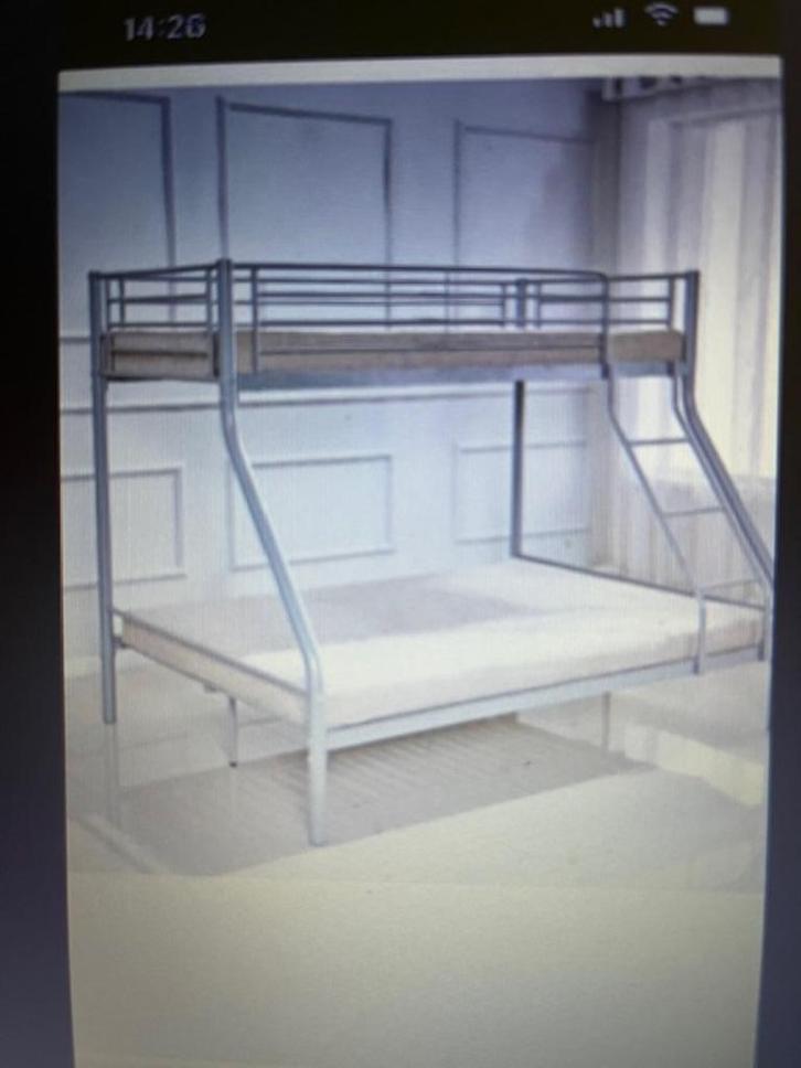 Stapelbed -hoogslaper alu, Kinderen en Baby's, Kinderkamer | Stapelbedden en Hoogslapers, Zo goed als nieuw, Stapelbed, Ophalen