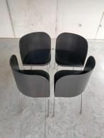 Design stoelen Ikea model Fusion set van 4, Maison & Meubles, Chaises, Quatre, Noir, Enlèvement, Utilisé