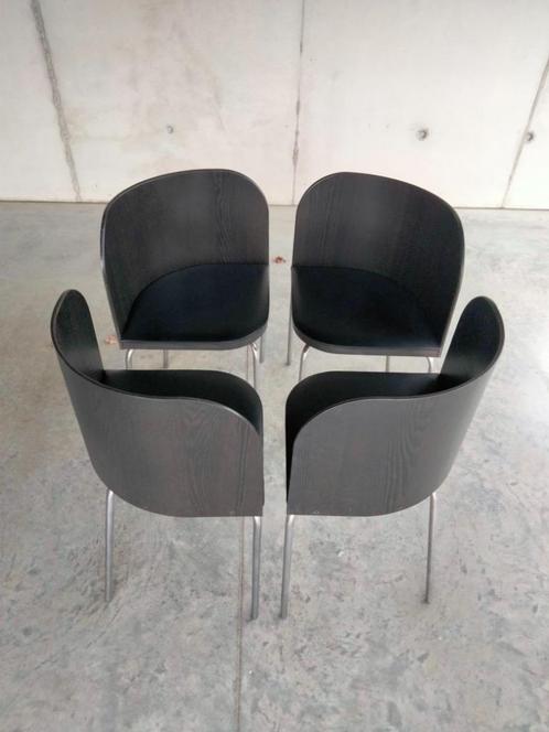 Design stoelen Ikea model Fusion set van 4, Maison & Meubles, Chaises, Utilisé, Quatre, Noir, Enlèvement