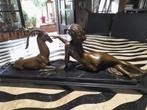 art deco beeld in brons, Ophalen, Brons