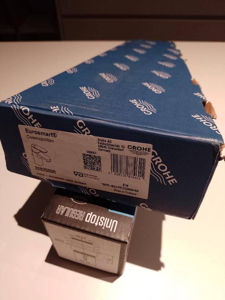 Eengreepmengkraan (Grohe) met afvoerstop, Doe-het-zelf en Bouw, Sanitair, Nieuw, Wastafel, Chroom, Ophalen