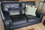 salon 2 + 3 zit donker blauw, Huis en Inrichting, Zetels | Zetels, Ophalen, Gebruikt, Rechte bank, Leer