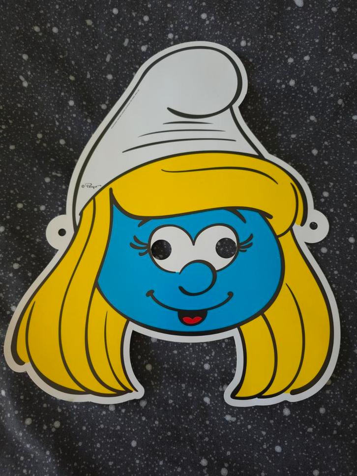 Masque Schtroumpfette, Collections, Schtroumpfs, Comme neuf, Autres types, Schtroumpfette, Envoi