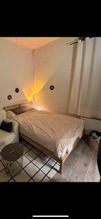 Ikea hout Bedframe 140x200cm, Ophalen, Gebruikt, Bruin, 140 cm