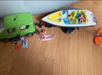 Camper met trailer en boot playmobil, Kinderen en Baby's, Speelgoed | Playmobil, Ophalen, Zo goed als nieuw