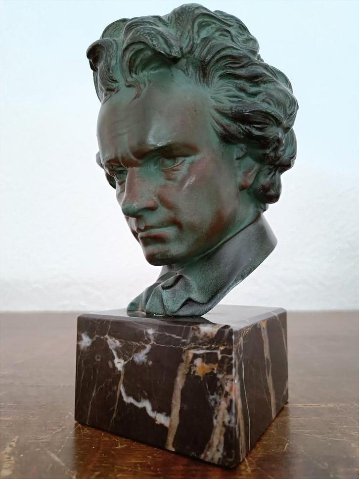 Statue en buste de Beethoven., Antiquités & Art, Antiquités | Bronze & Cuivre, Bronze, Enlèvement ou Envoi