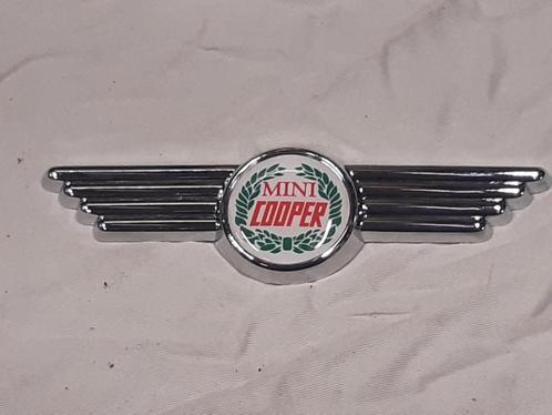 Logo "Mini Cooper" embleem , motorkap CLASSIC MINI COOPER, Auto-onderdelen, Carrosserie, Motorkap, Mini, Oldtimer onderdelen, Rover