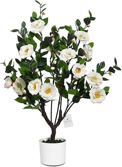 90 cm | witte camelia bloeiende boom | Kunstplant | Nieuw, Huis en Inrichting, Woonaccessoires | Kunstplanten en Kunstbloemen