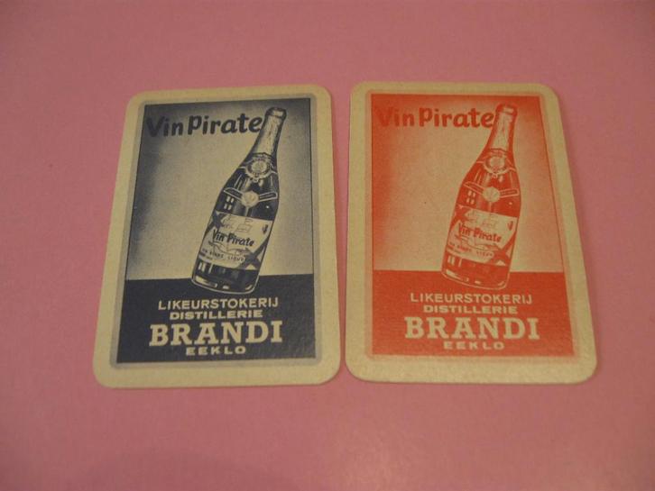 2 oude speelkaarten Likeurstokerij Brandi , Eeklo (15), Verzamelen, Speelkaarten, Jokers en Kwartetten, Zo goed als nieuw, Speelkaart(en)