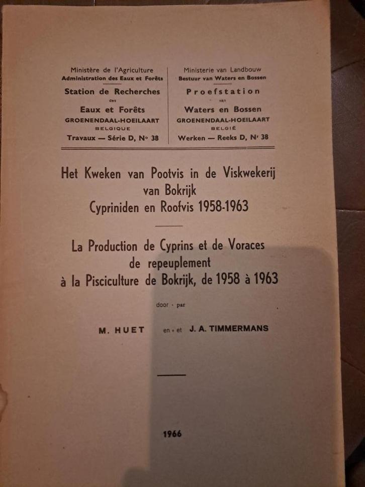 Viskwekerij, Bokrijk, Cypriniden, Roofvis, Boeken, Overige Boeken, Gelezen, Ophalen