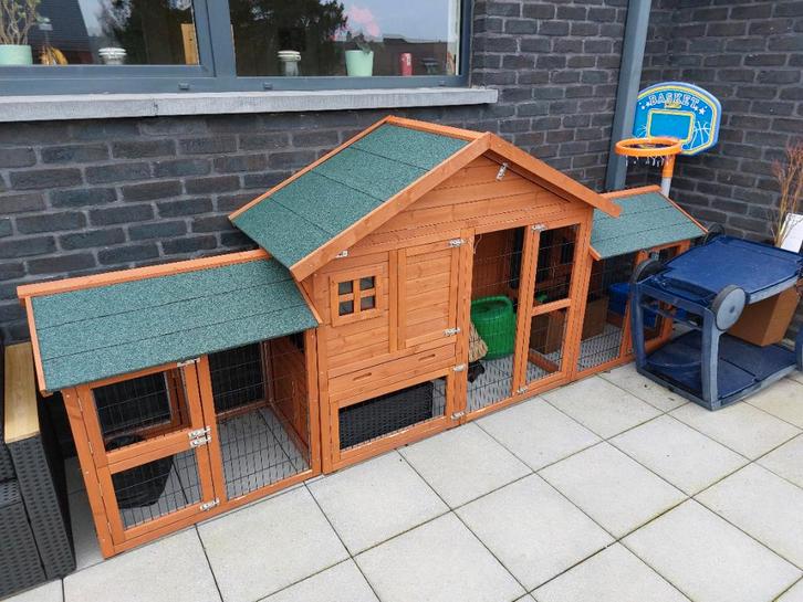 Konijnenhok buitenkooi binnenkooi en veel toebehoren., Divers, Divers Autre, Neuf, Enlèvement