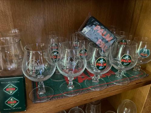 Palmglazen + attributen, Verzamelen, Glas en Drinkglazen, Gebruikt, Bierglas, Ophalen of Verzenden
