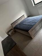 Chambre à coucher (ensemble complet), Maison & Meubles, Enlèvement, Comme neuf, Deux personnes, Grijze eikenlook met steenlook