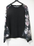 Dames sweatshirt met bloemenprint - Apricot, ANDERE, Taille 36 (S), Noir, Porté