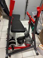 Krachtstation-halterbank met gewichten en spierroller nieuw, Ophalen, Nieuw