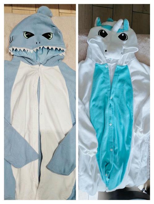Eenhoorn en haai uit één stuk, Kinderen en Baby's, Carnavalskleding en Verkleedspullen, Zo goed als nieuw, Jongen of Meisje, 170 of groter