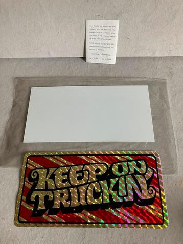Vintage Decal Keep On Truckin jaren 70 kentekenplaat sticker beschikbaar voor biedingen