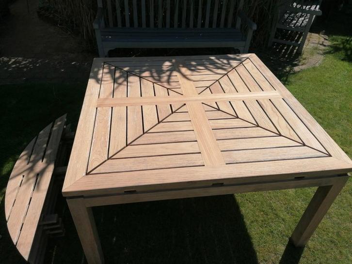 Tuintafel, Jardin & Terrasse, Tables de jardin, Comme neuf, Bois de teck, Enlèvement