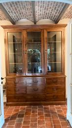 Buffetkast vitrinekast teak, Teck, 150 à 200 cm, Comme neuf, Landelijk