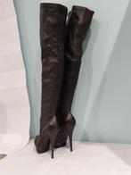 641C* LE SILLA sexy zwarte volledig leren lieslaarzen (40), Kleding | Dames, Schoenen, Hoge laarzen, Verzenden, Zwart, Zo goed als nieuw