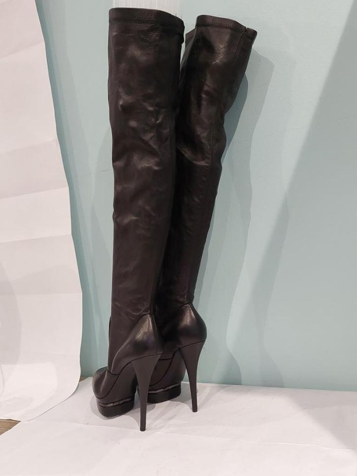 641C* LE SILLA sexy zwarte volledig leren lieslaarzen (40), Kleding | Dames, Schoenen, Zo goed als nieuw, Hoge laarzen, Zwart