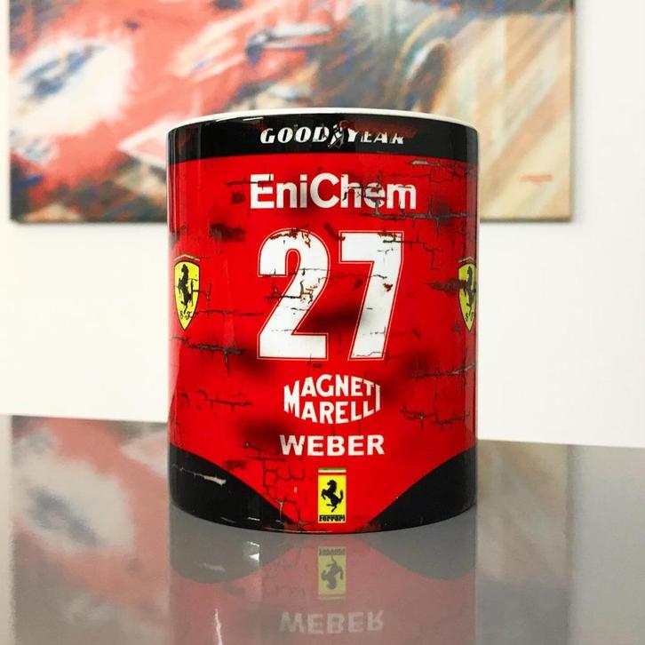 Nigel Mansell Ferrari mok Vintage olie F1 Autosport, Verzamelen, Automerken, Motoren en Formule 1, Nieuw, Formule 1, Ophalen of Verzenden