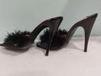 495C* ERNEST - sexy vintage zwarte leren sandalen (36), Verzenden, Zwart, Sandalen of Muiltjes, Ernest